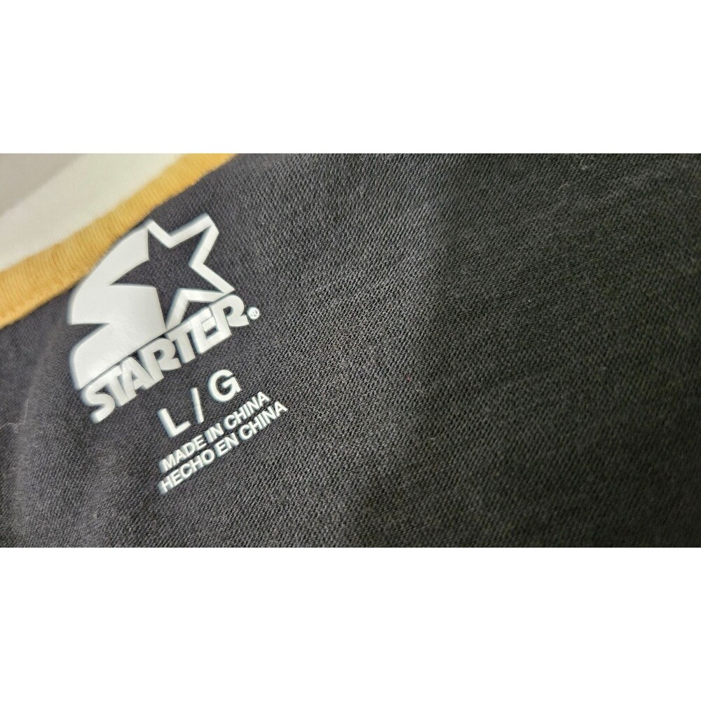 Starter Black Saints Short Sleeves Pullover V-Neck Women’s T-Shirt Size L - Picture 3 of 7